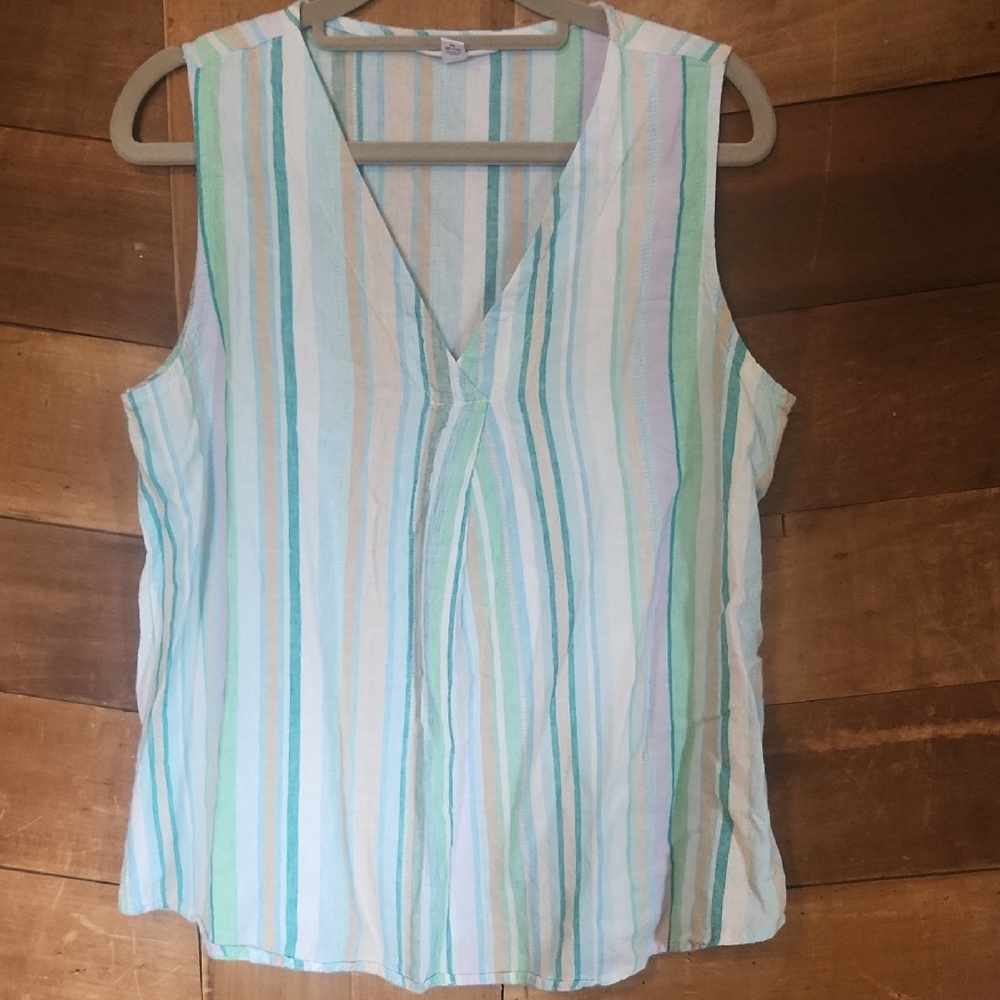 Striped Sleeveless Top - Multicolor